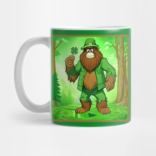 Bigfoot Holds Up a Big Shamrock. Mug